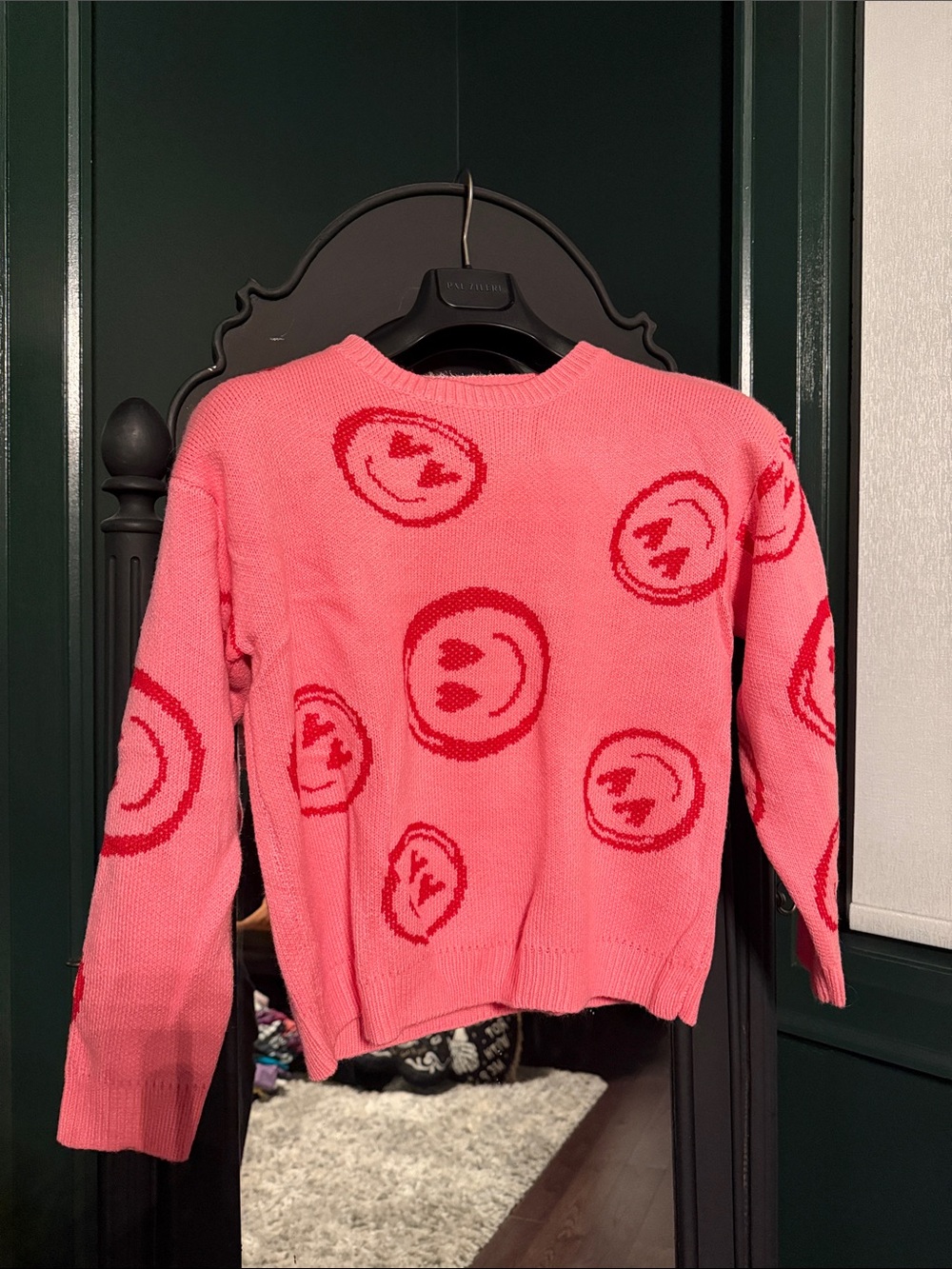 Pink Smiley Knit Sweater